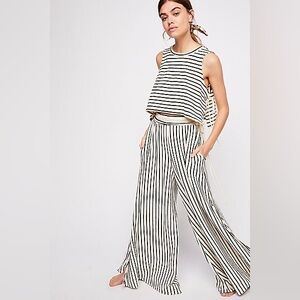 FREE PEOPLE BEACH Sunnydaze striped pants coord set XS